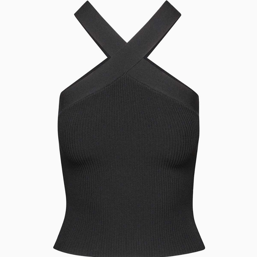 Aritzia—Sculpt Knit Criss‎ Cross halter tank-Medium